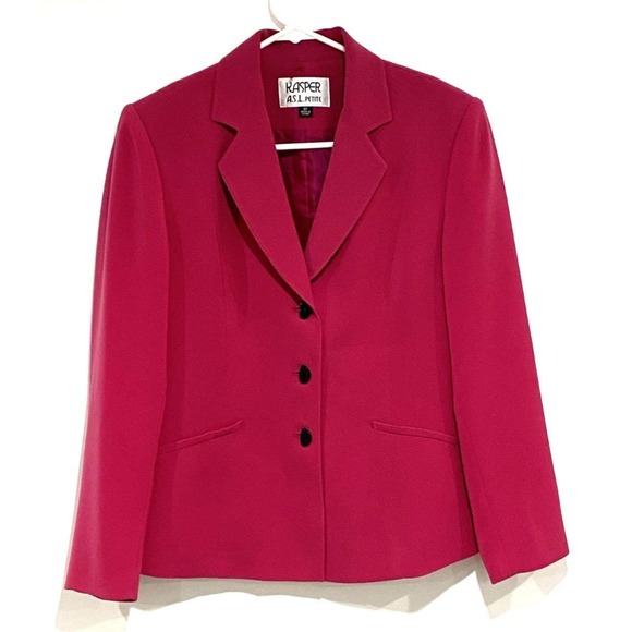 Kasper Dresses & Skirts - Kasper Women's Petite Pink Long Sleeve Button Front Skirt Suit Size 6P